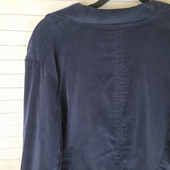 LANE BRYANT NAVY BLUE CRUSHED VELVET BLAZER, SZ 20 - Picture 10 of 10